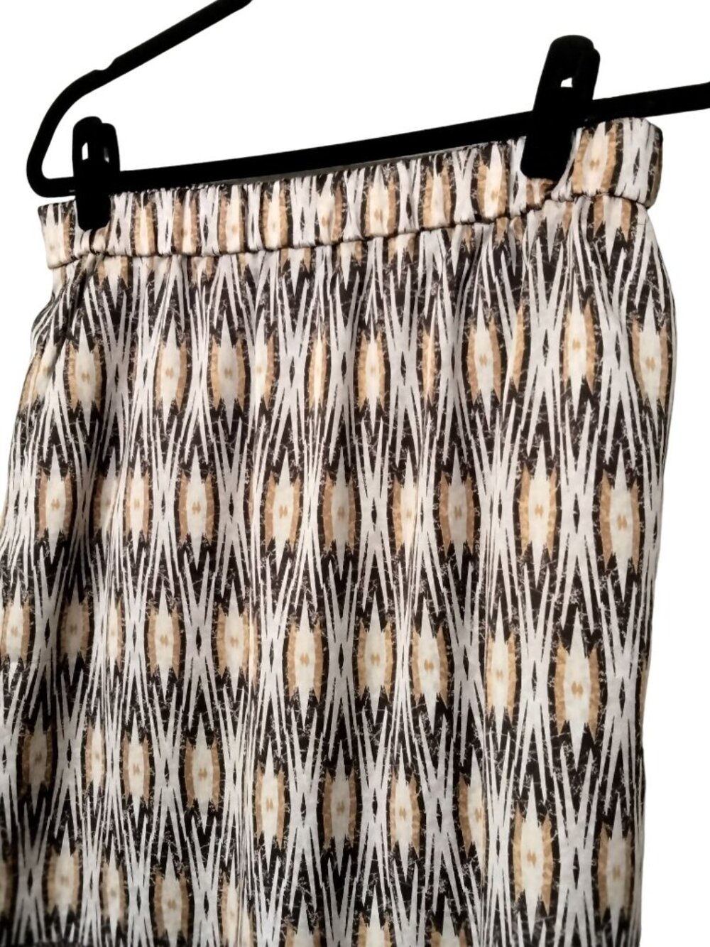 Chico's Size 1 (M/8) Skirt Elastic Waist Geometric Print Side Pockets - Picture 3 of 7